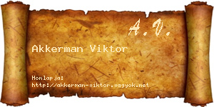 Akkerman Viktor névjegykártya